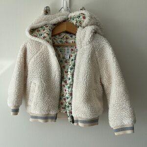Rare SJP GAP  Cream Sherpa Jacket with Floral Lining